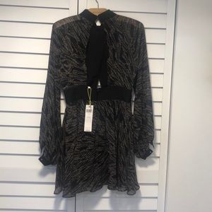 Long sleeve silk dress